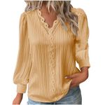 Return My Orders Fall Shirts for Women 2024 V Neck Long Sleeve Blouses Lace Trim Dressy Tops Comfy Elegant Tunics Solid Trendy Tshirts Comfy Basic Tees