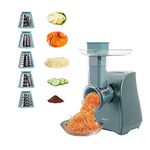 ASLATT Electric Cheese Grater, Cheese Grater Electric, One-Touch Control Electric Grater Machine for Vegetable, Fruits, Potato, Electric Cheese Shredder, Salad Maker with 5 Free Attachments