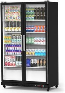 ACONEE Commercial Display Refrigerator, 27.1 Cu Ft Display Fridge Merchandiser Upright Beverage Cooler, Double Glass Door Fridge with LED Light