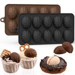 HUAKENER Brain Chocolate Molds, 2 Pack Silicone Brain Candy Mold, Halloween Chocolate Molds for Hot Cocoa Bomb, Jelly, Gummy, Cake Cupcake Decor