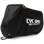 CYCWALL Outdoor Bike Cover for 1-2 Bikes - Heavy Duty 600D Oxford Tear Resistant and Windproof, Waterproof Bike Covers for Outside Storage, Stationary Bicycle Cover Comes with Carry Bag