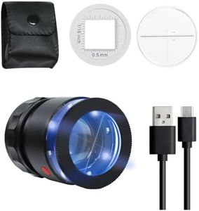 Dcnhfdsw Loupe Magnifier 10x,Rechargeable Jewelers Magnifying Glass with LED Light and Scale, Adjustable Length Magnifier