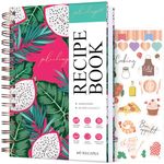 PLANBERRY Recipe Book – Blank Hardcover Cookbook to Write In Your Own Recipes – Empty Cook Book Journal to Fill In – Blank Family Recipe Notebook – 60 Recipes, 5.8”x8.3” (Dragon Fruit)