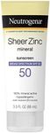 Neutrogena Sheer Zinc Dry Touch Spf#50 Sunscreen 3 Ounce (88ml)