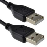 kenable USB 2.0 24AWG A to A Male to Male High-Speed BLACK Cable 1m [1 metres]