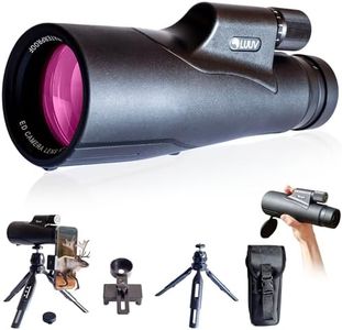 LUUV Monoculaire 12 x 56 ED - Prisme BAK-4, objectif FMC HD, télescope portable avec adaptateur pour téléphone portable et trépied - Étanche IPX7 pour observation des oiseaux, chasse et randonnée