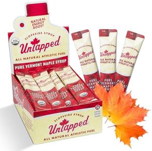 UnTapped Vermont Maple Syrup Packets for Athletes, Box of 20-0.96 Fl Oz | Organic Pure Maple Syrup for Natural Endurance Energy | Fuel to Keep You Running Longer