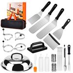 Bbcuepro 24 PCS Griddle Accessories Kit - Stainless Steel Flat Top Grill Spatula Kit for Outdoor Barbecue Teppanyaki Camping Cooking, Blackstone and Camp Chef - Professional Grill BBQ Spatula Set