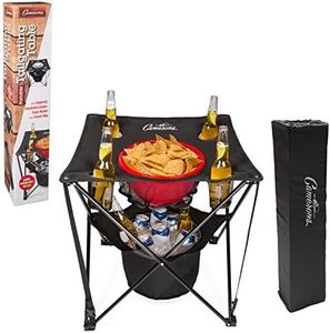 Camerons All-in-One Tailgating Table - Portable Folding Camping Table with Insulated Cooler, Food Basket, Cup Holders & Travel Bag - Collapsible Picnic Table for Outdoor BBQs, Beach & Camp Trips