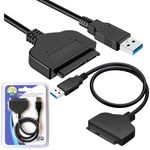 Storite USB 3.0 SATA III Hard Drive Adapter Cable, SATA to USB Adapter Cable for 2.5 inch (6.35 cm) SSD & HDD, Support UASP, 9 inch(22 cm) - Black (USB 3.0 to Sata Adapter)