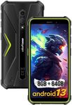 Ulefone 4G Rugged Phones Armor X12 Pro(2023), IP68/IP69K, Android 13 8GB + 64GB, 13MP + 8MP, 5.45 Inch HD+ Display, 4860mAh Big Battery, Global Bands, Dustproof, Compass, NFC, OTG, GPS -Green