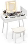 COSTWAY Dressing Table and Stool Se