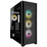 Corsair iCUE 7000X RGB Full-Tower ATX PC Case (Three Tempered Glass Panels, Four Included 140mm RGB Fans, Easy Cable Management, Smart RGB and Fan Speed Control, Spacious Interior) Black