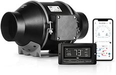 iPower 4 Inch Inline Duct Ventilation Fan with Temperature Humidity Control via Bluetooth and WiFi APP, Quiet Exhaust Blower for Grow Tent, Smart, Hydroponics and Heating Cooling Booster