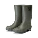 DREAM PAIRS Kids Rain Boots Easy-On Lightweight Non-Slip Outsole for Boys & Girls Outdoor Rainy Day Play,Size 5 Big Kid,Olive,KKUMRB2506
