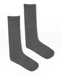 Jockey Kids Knee Length Cotton Socks 7902_Gun Metal_9-10 Yrs