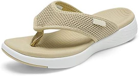 DREAM PAIRS Women's Arch Support Soft Cushion Flip Flops Thong Sandals,Size 5,Beige,BREEZE-2