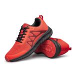 Vibdiv Women Runners Walking Hiking Shoes Fashion Sneakers Fitness Training Gym Wide Black Red 7