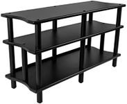 Monolith Double-Wide 3-Tier AV Stand - Black | 300 lbs Weight Capacity Per Shelf, Organize and Display Your AV Components, Home Theater or Entertainment System
