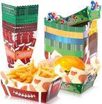 48Pcs Football Party Decorations Football Paper Food Trays Popcorn Boxes Football Serving Boats Popcorn Bucket with 50pcs Grease Resistant Liner Papers for Game Day Superbowl Tailgate Birthday Party