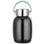 kiss me 260ML Small Thermoses Flask for Milk Coffee Tea,Mini Thermoses Flask for Hot Cold Drinks,Small Water Bottle of 304 Stainless Steel,Portable Vacuum Flask for Home Outdoors Travel (Black)