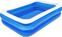 ASAB Inflatable Paddling Pool | Large Capacity Swimming Pool for Kids & Adults | Indoor Outdoor Paddling Pool | Garden Backyard Fun Family Friends Summer | Easy-Set Paddling Pool | 305x183x50 cm
