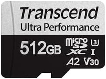 Transcend 512GB A2 V30 Micro SD Card, Up to 160MB/s, for Nintendo Switch, GoPro,Insta360,DJI, Drone/Action Camera/Steam Deck/ROG Ally/MSI Claw UHS-I U3 C10 4K UHD Video microSDXC Memory Card w/Adapter