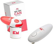 Kitchen Mama Electric Can Opener: Smooth Edge, Food-Safe and Battery Operated Can Opener (Bundle Red and White)