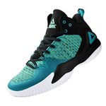 PEAK High Top Mens Basketball Shoes Streetball Master Breathable Non Slip Outdoor Sneakers Cushioning Workout Shoes for Fitness, Robin Blue, 7