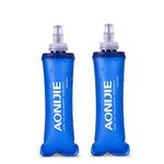 SANIQUEEN.G Soft Flask TPU Foldable Running Water Bottles BPA Free Collapsible Flask for Hydration Pack Cycling Marathon Running Hiking (250ml/8.45oz - Pack of 2)