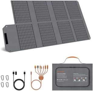 MHPOWOS Panneau solaire portable 80 W, chargeur solaire pliable 19 V avec sorties USB C, USB A et DC, étanche IP65, pour station d'alimentation portable, iPhone, iPad, camping, randonnée, voyage en
