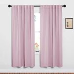 NICETOWN Thermal Insulated Curtains for Nursery - Light/UV Ray Blocking Panels with Rod Pocket & Back Tab for Preteen Children (52-in Wide x 72-in Long, Baby Pink, 2 Pcs)