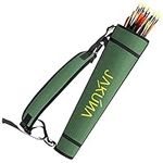 JAKUNA Hip and Back Quiver for Arrows - Green Arrow Quiver for Kids and Adults - Adjustable Arrow Holder with a Padded Strap and Belt Clip - Archery Accessories for Field and Practice (Green)