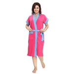 Meepo bathrobes terry cotton free size bathrobe for women, bathsuit fit up to 42 inches chest size ladies - Blue Belt Rani bathrobe