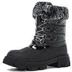 GLOBALWIN Women's Snow Boots Ankle Winter Boots For Women, 21yy27 Black, 4 UK