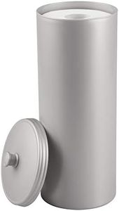 InterDesign Kent Bathware, Free Standing Toilet Paper Roll Holder for Bathroom Storage, Silver