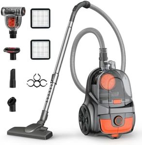 Aspiron Canister Vacuum, Upgraded 1600W Bagless Canister Vacuum Cleaner, Orange010701