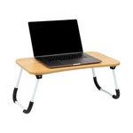 Mind Reader Woodland Collection, Portable Laptop Desk/Breakfast Table, Collapsible, Portable, Folding Legs, 23.5"L x 13.75"W x 10.5"H, Beige