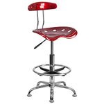 Flash Furniture Drafting Stool, Wine Red, 50.8 x 43.82 x 104.14 cm