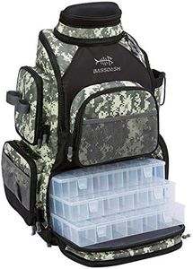 BASSDASH Fishing Tackle Backpack Water Resistant Tactical Bag Soft Tackle Box with Rod Holder and Protective Rain Cover