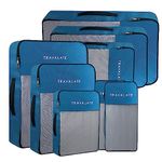 TRAVALATE Polyester 8 Set Packing Cubes 4 Various Sizes Travel Luggage Packing Clothes And Undergarment Organizer Bags Set For Men And Women - Blue