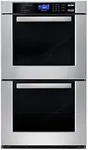 COSMO COS-30EDWC 30 in. Electric Double Wall Oven with 5 cu. ft. Capacity, Turbo True European Convection, 7 Cooking Modes, Self-Cleaning in Stainless Steel