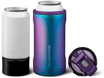 BrüMate Hopsulator Trio 3-in-1 Insulated Can Cooler for 12oz / 16oz Cans + 100% Leak Proof Tumbler with Lid | Insulated for Beer, Soda, and Energy Drinks (Dark Aura)