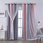 XiDi Pink and Grey Blackout Curtain