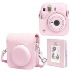 WOGOZAN Camera Case for Fujifilm Instax Mini 12 Instant Camera - with Light-Sensitive Holes, Lower Right Lens fit, Better Protection (Blossom Pink)