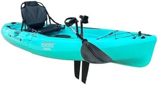 Brooklyn Kayak Company BKC 9-Ft Modular 2-Piece Sit-On-Top Fishing Pedal Drive Kayak, Rudder, Rod Holders & Storage, Compact & Lightweight (Teal)