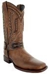 Soto Boots Women's Harness Cowgirl Boots, Genuine Leather Cowgirl Boots, Handcrafted Cowboy Boots For Women M50038, Tan, 5.5