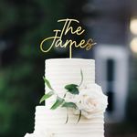 Party to Be Personalized Wedding Cake Topper in Wood or Acrylic Custom Last Name Cake Topper Cake Decoration (Design 04)