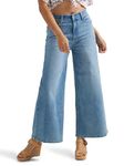 Wrangler Women's High-Rise Wide Leg A-line Crop Jean, Ivy, 14