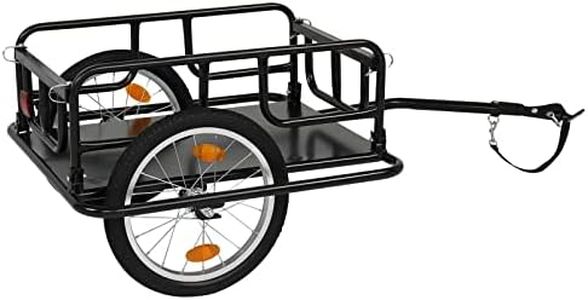 PEXMOR Foldable Bike Cargo Trailer with Universal Bike Hitch, Bicycle Wagon Trailer with 16" Wheels & Reflectors, Large Loading Bike Trailer Storage Cart